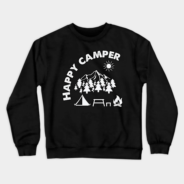 Happy Camper Crewneck Sweatshirt by UniqueWorld